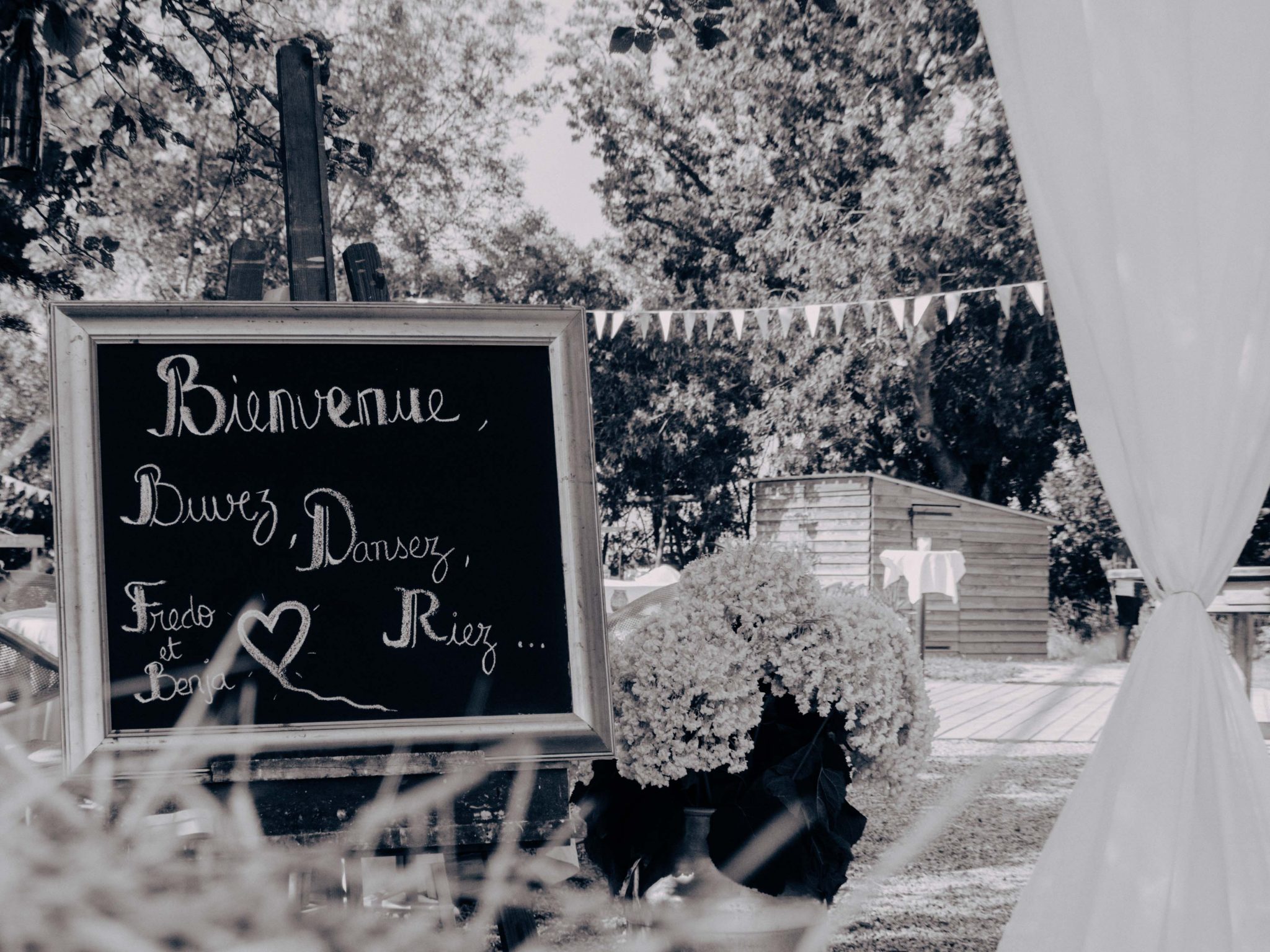 Photographie ambiance mariage, photographie en noir et blanc