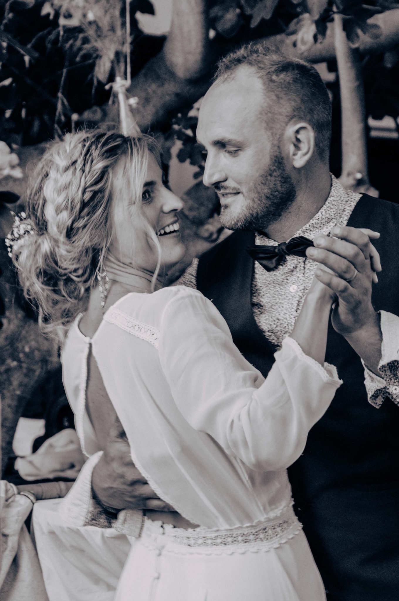 Photographie de portrait, photographie de couple, mariage, photographie en noir et blanc