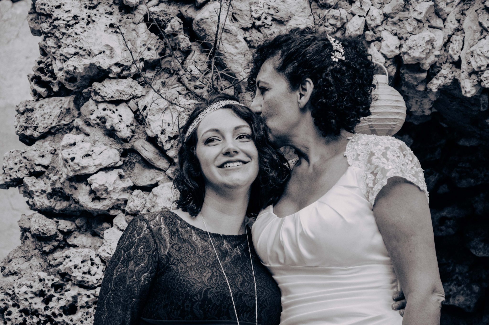 Photographie de portrait, portrait de famille, mère-fille, photographie en noir et blanc