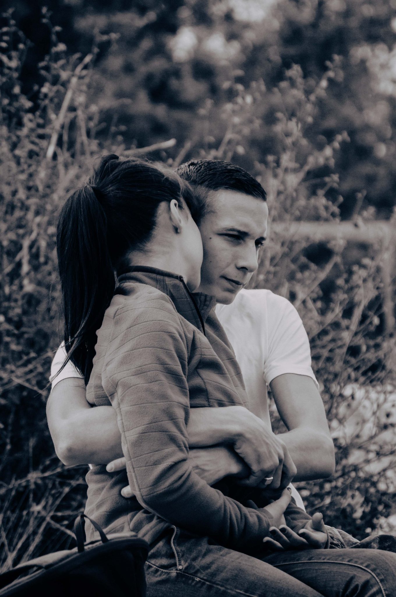 Photographie de portrait, photographie de couple, photographie en noir et blanc